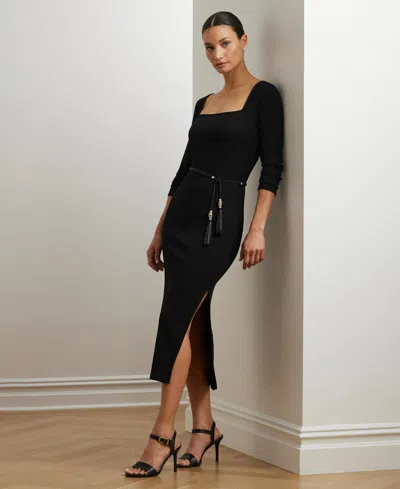 Ralph Lauren Rib-knit Long-sleeve Midi Dress
