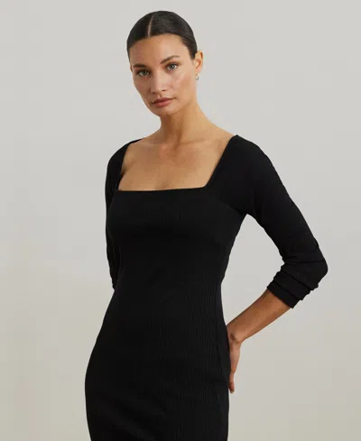 Ralph Lauren Rib-knit Long-sleeve Midi Dress