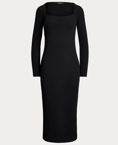 Ralph Lauren Rib-knit Long-sleeve Midi Dress