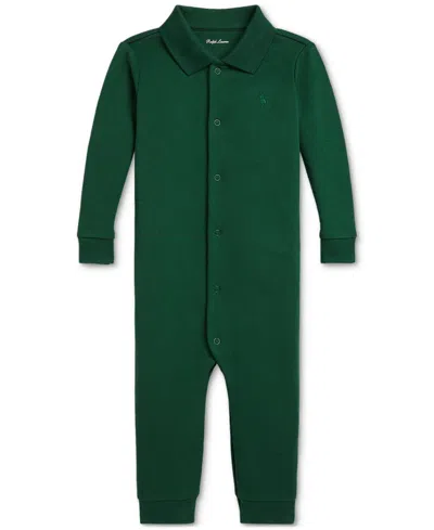 Polo Ralph Lauren Baby Cotton Polo Coverall In Green