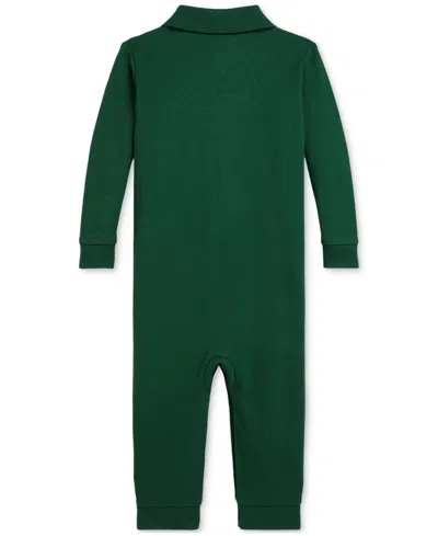 Polo Ralph Lauren Baby Cotton Polo Coverall In Green