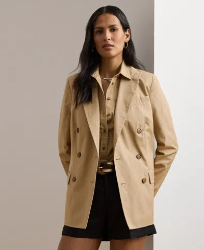 Ralph Lauren Women's Double-breasted Cotton Twill Blazer