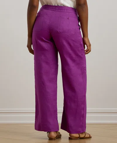 Ralph Lauren Plus-size 100% Linen Wide-leg Pants