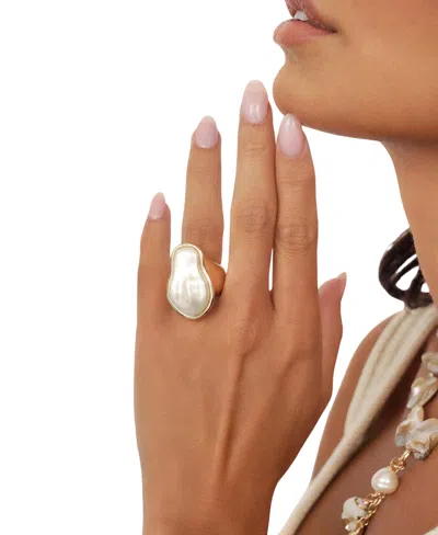 Ettika Sea Born Imitation Pearl Cocktail Ring