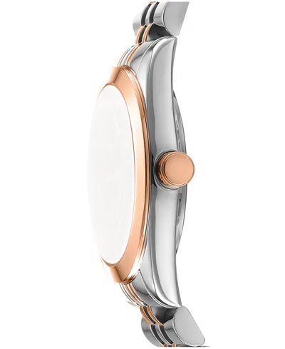 Dkny Women's Nolita Midi White Mop Dial Red Gold-two-tone Stainless Steel Bracelet Watch 32mm