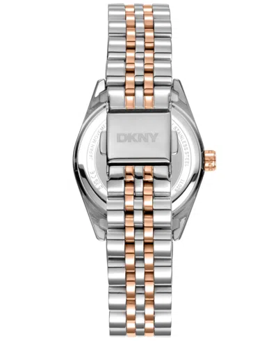 Dkny Women's Nolita Midi White Mop Dial Red Gold-two-tone Stainless Steel Bracelet Watch 32mm