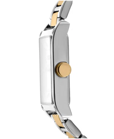 Dkny Women's Westside Maxi White Dial Gold Two-tone Stainless Steel Bracelet Watch 31x41mm