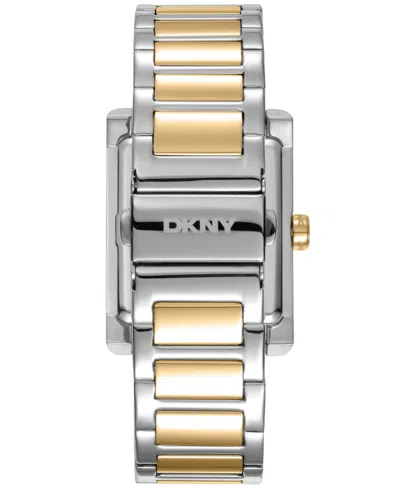Dkny Women's Westside Maxi White Dial Gold Two-tone Stainless Steel Bracelet Watch 31x41mm