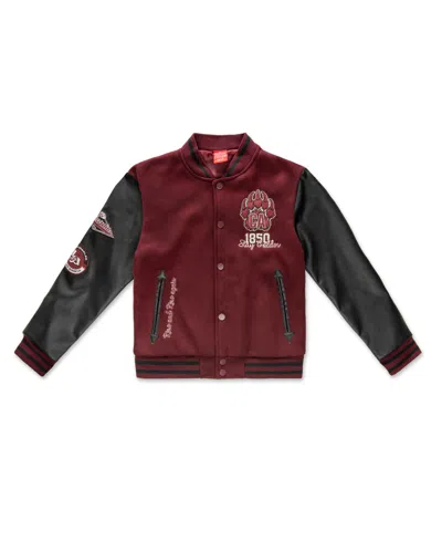 Ring Of Fire Big Boys Dedan Woolen Varsity Jacket In Black