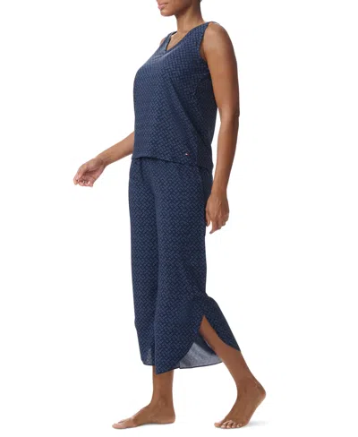Tommy Hilfiger Women's Printed Cropped Pajama Set