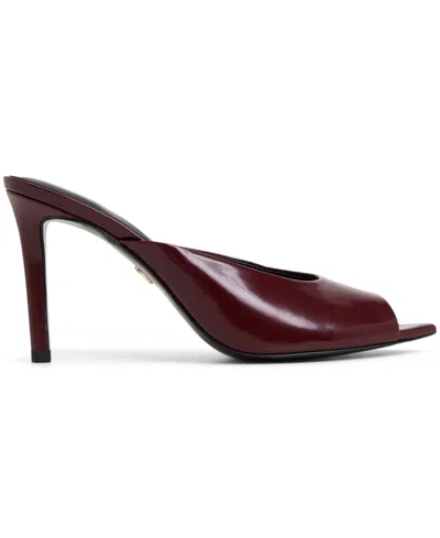 Aldo Elenara Pointed Peep Toe Mule In Burgundy