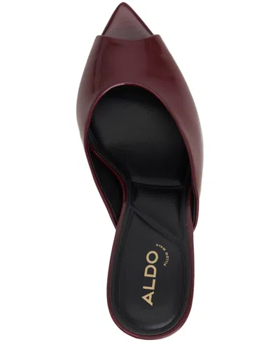Aldo Elenara Pointed Peep Toe Mule In Burgundy