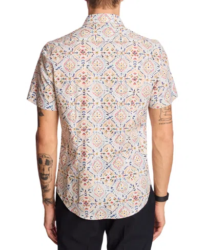 Paisley & Gray Sawyer Short Sleeve Stretch Cotton Button-up Shirt In Neutral
