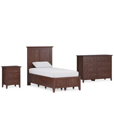 Macy's Hedworth Twin Storage 3-pc. Set (bed, Dresser & Nightstand)