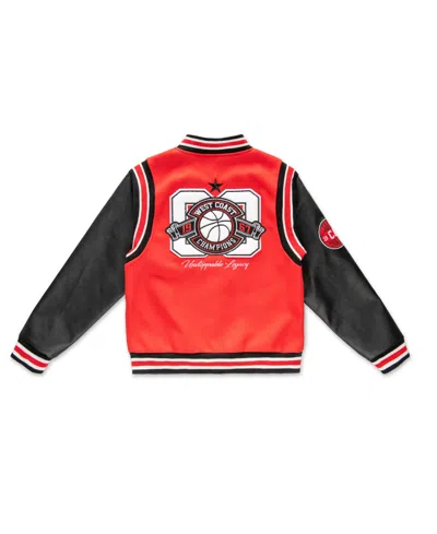 Ring Of Fire Big Boys Stallion Woolen Varsity Jacket In Black