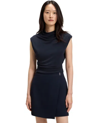 Hugo Boss Boss By  Women's Matte Fabric High-neck Top