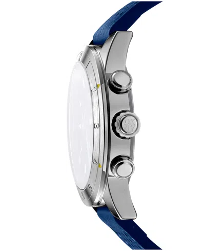 Dkny Men's Bryant Park Chronograph Dark Blue Leather Strap Watch, 44mm