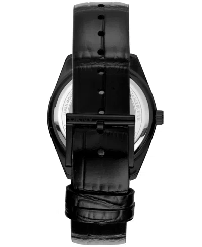 Dkny Men's Modernist Classics Black Leather Strap Watch, 40mm