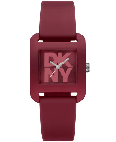 Dkny Women's City Sport Dark Red Silicone Strap Watch, 37mm