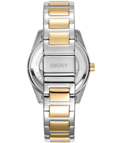 Dkny Women's Chambers Multi Sport Chronograph Silver Dial Gold Two-tone Stainless Steel Bracelet Watch 36