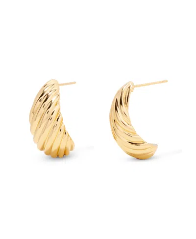 Brook & York Gold Plated Farrah Ribbed Stud Earrings