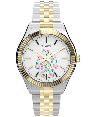 Timex Women's Quartz Analog Two-tone Stainless Steel Watch, 34mm In Neutral