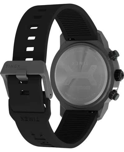 Timex Men's Chronograph Black Silicone Watch, 44mm