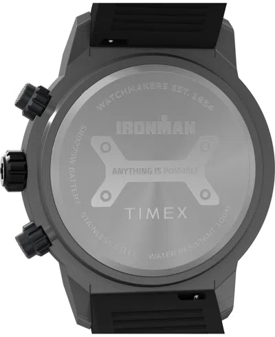 Timex Men's Chronograph Black Silicone Watch, 44mm