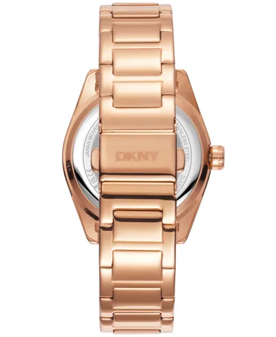 Dkny Women's Chambers Multi-function Chronograph Rose Gold-tone Stainless Steel Bracelet Watch, 36mm