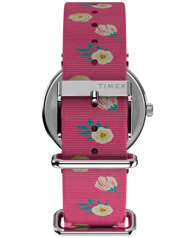 Timex Women's Quartz Analog Pink Nylon Watch, 38mm