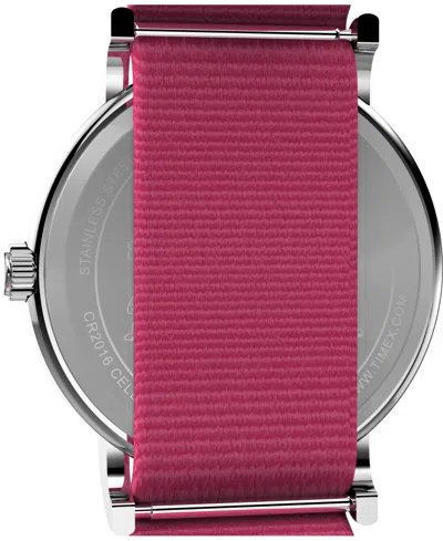 Timex Women's Quartz Analog Pink Nylon Watch, 38mm