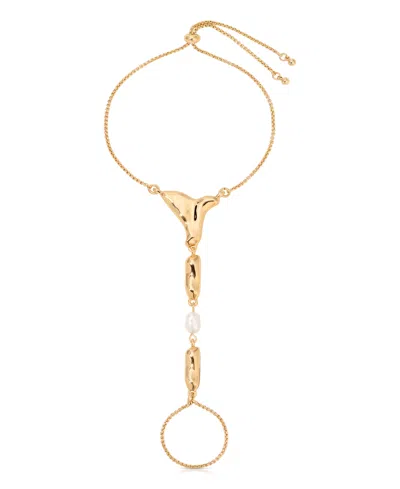 Ettika Liquid Metal Cultured Freshwater Pearl Hand Chain