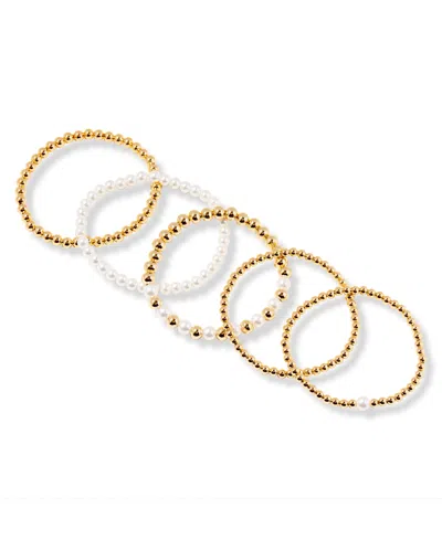 Brook & York Gold Plated Makenna Cultivated Pearl Bracelet Set