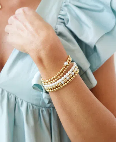 Brook & York Gold Plated Makenna Cultivated Pearl Bracelet Set