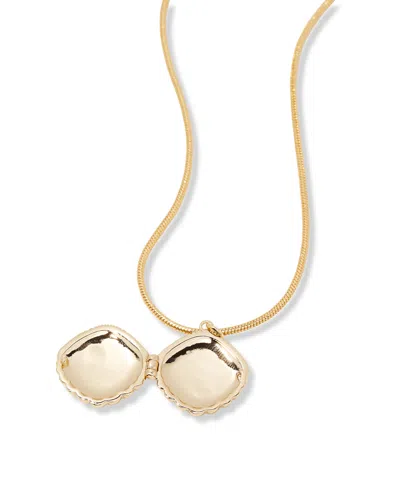 Brook & York Gold Plated Catalina Short Pendant Locket Necklace
