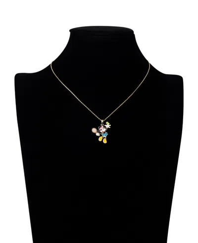 Disney Cubic Zirconia Mickey Mouse Football Charm Necklace