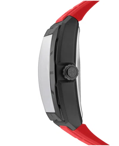 Dkny Men's Urban Automatic Red Silicone Strap Watch, 51mm