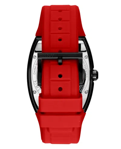 Dkny Men's Urban Automatic Red Silicone Strap Watch, 51mm