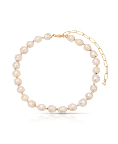 Ettika Freshwater Mother Of Pearl Choker Necklace In White
