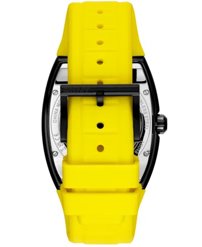 Dkny Men's Urban Automatic Yellow Silicone Strap Watch, 51mm