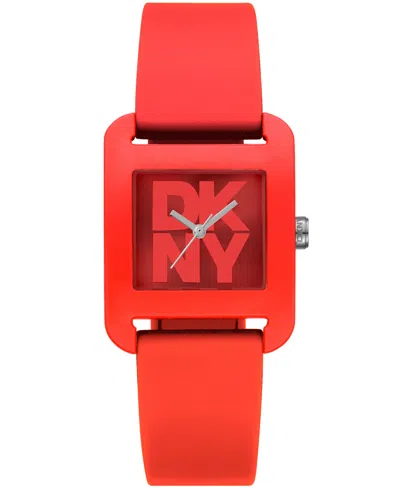 Dkny Women's City Sport Red Silicone Strap Watch, 37mm