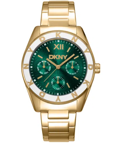 Dkny Women's Chambers Multi Sport Chronograph Gold-tone Stainless Steel Bracelet Watch, 36mm