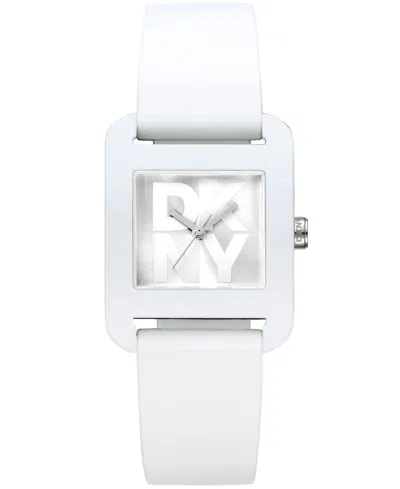 Dkny Women's City Sport White Silicone Strap Watch, 37mm