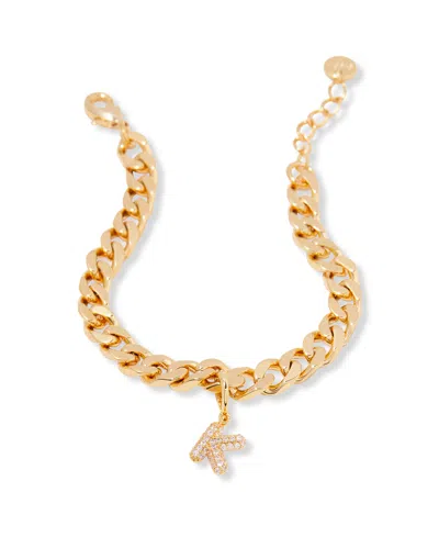 Brook & York Gold Plated Ella Crystal Initial Chain Bracelet