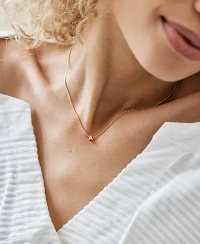 Brook & York Gold Plated Kira Mini Initial Short Pendant Necklace