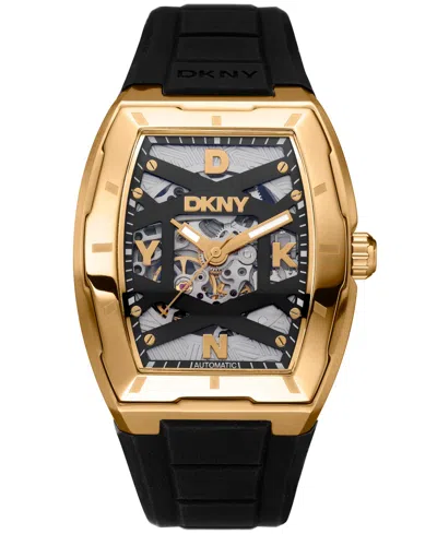 Dkny Men's Urban Automatic Black Silicone Strap Watch, 51mm