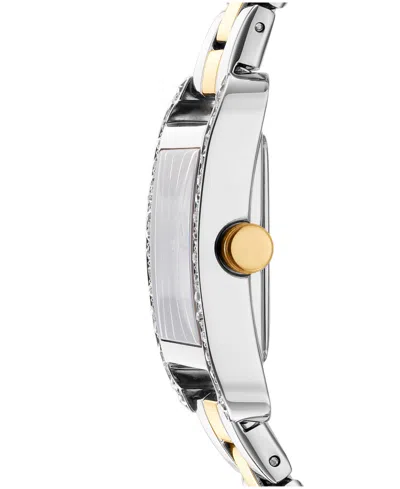 Dkny Women's City Glitz Silver Dial Gold-two-tone Stainless Steel Bracelet Watch 27x34.5mm