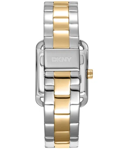 Dkny Women's City Glitz Silver Dial Gold-two-tone Stainless Steel Bracelet Watch 27x34.5mm