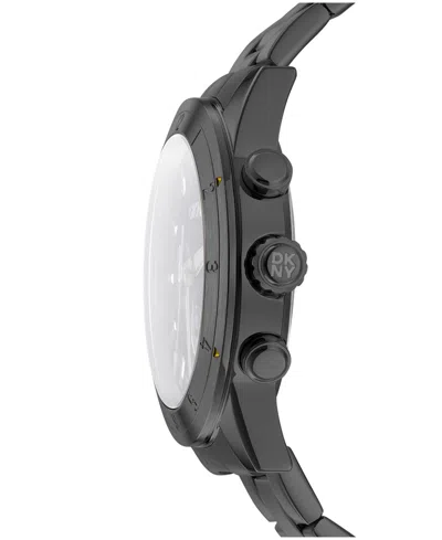 Dkny Men's Bryant Park Chronograph Black Stainless Steel Bracelet Watch, 44mm
