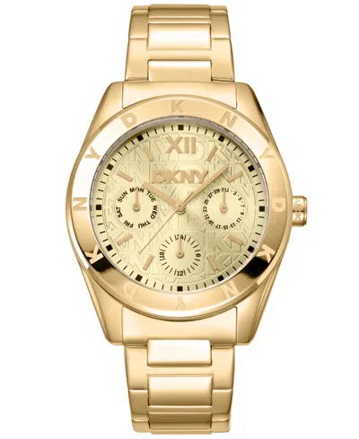Dkny Women's Chambers Multi Sport Chronograph Gold-tone Stainless Steel Bracelet Watch, 36mm